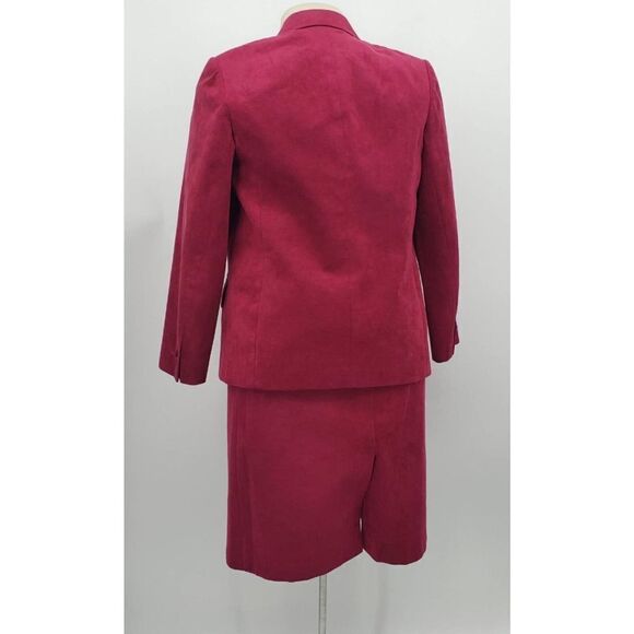 Vintage Baron Kay's Tailor Skirt & Jacket Set Large? 34W Fuchsia Suede Hong Kong - Picture 6 of 12